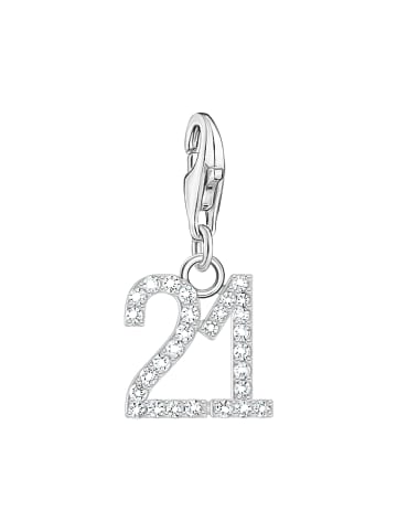 Thomas Sabo Charm-Anhänger Zahl 21 in silber, weiß