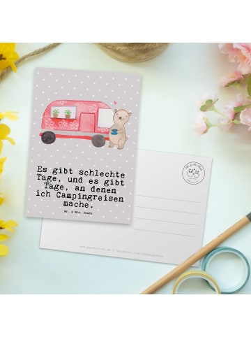 Mr. & Mrs. Panda Wanddeko Bär Camper mit Spruch in Grau Pastell