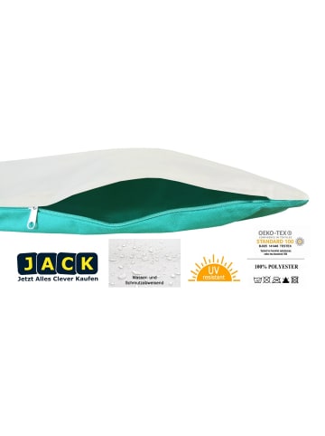 JACK 2er Set Outdoor Wende Kissenhülle 45x45cm in Aqua/Elfenbein