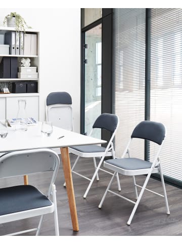 Beliani 4er-Set Konferenzstuhl SPARKS in Grau/Weiß