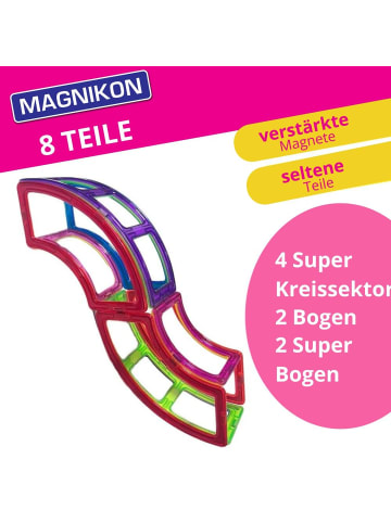 MAGNIKON Magnetische Bausteine Schlangle - Superbogen 2 Bogen 2 Super Kreissektor 4- ab 3 Jahren