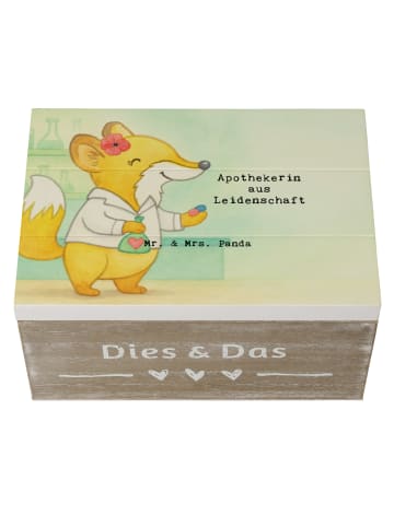 Mr. & Mrs. Panda Holzkiste Apothekerin Leidenschaft Design mit S... in Weiß