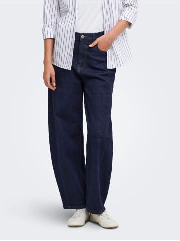 ONLY Barrel-Fit-Umstandsjeans in Dark Blue Denim