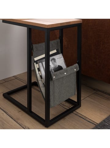 home24 Beistelltisch MONTVERDE mit Ablage in Schwarz-Braun