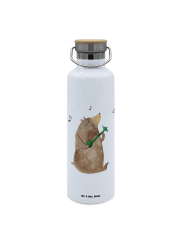 Mr. & Mrs. Panda Trinkflasche Bär Lied ohne Spruch in Weiß
