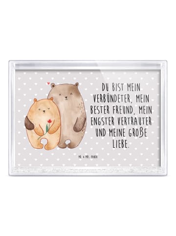 Mr. & Mrs. Panda Bilderrahmen Bären Liebe mit Spruch in Grau Pastell