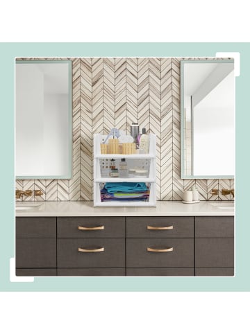 relaxdays 3 x Schrank Organizer in Weiß - (B)33,5 x (H)13 x (T)43,5 cm