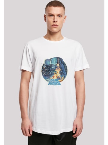 F4NT4STIC Long Cut T-Shirt 'Star Wars Classic Vintage Logo' in weiß