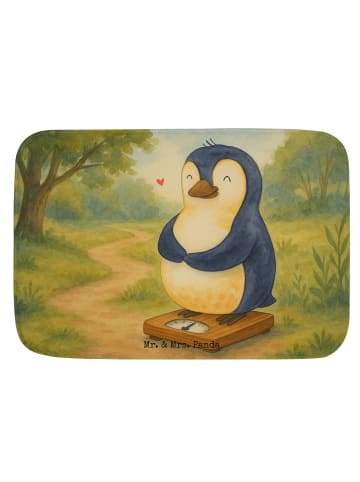 Mr. & Mrs. Panda Teppich Fürs Bad Pinguin Diät Design ohne Spruch in Weiß