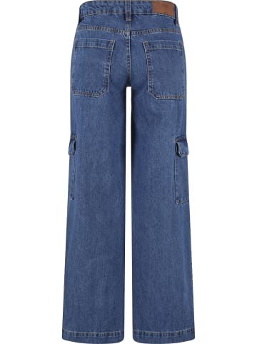 Urban Classics Urban Classics Damen Ladies Low Waist Cargo Pants in mid indigo washed