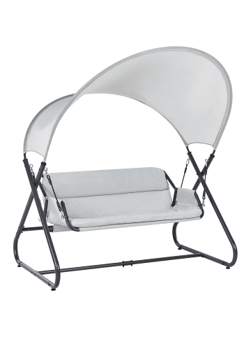Beliani Gartenschaukel SOLAGNA in Grau - (W) 168 x (H) 187 x (L) 113 cm