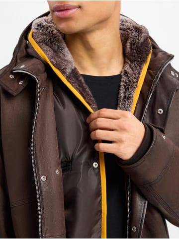 Nils Sundström Lederjacke Florida in schoko