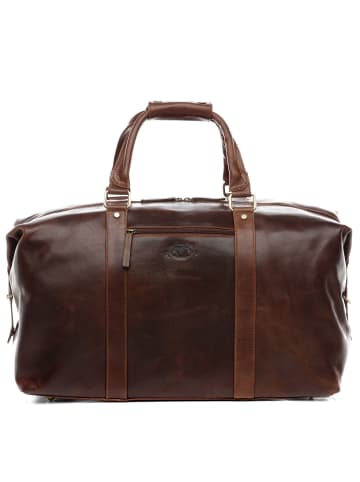 SID & VAIN Leder-Reisetasche Leder Weekender Unisex ZANE in braun