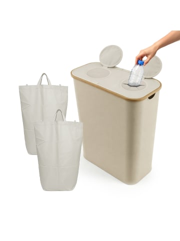 relaxdays Pfandflaschen-Sammelbehälter in Beige - 170 Liter