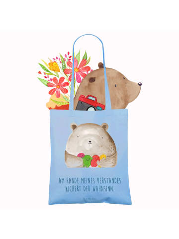Mr. & Mrs. Panda Tote Bag Bär Gefühl mit Spruch in Sky Blue