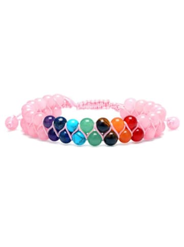 Saraswati Design Nonbook - Armband "Chakra" Rosenquarz- und Chakra Edelsteine