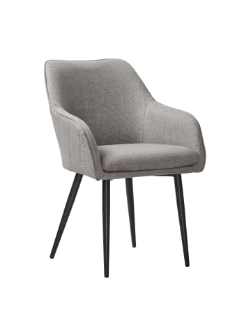 SalesFever Esszimmerstuhl mit Steppung Strukturstoff und schwarzem Gestell in Taupe