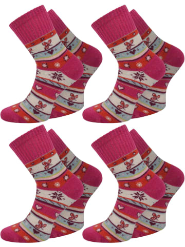 normani 4 Paar Edelsocken mit Seide und Modal in Fuchsia