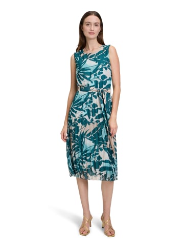 BETTY & CO Chiffonkleid mit Plissee in Petrol/Mint