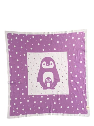 OrganicEra OrganicEra OrganicEra Bio-Trikotstrick-Babydecke, Pinguin  (80 x 90 cm) in Lilac