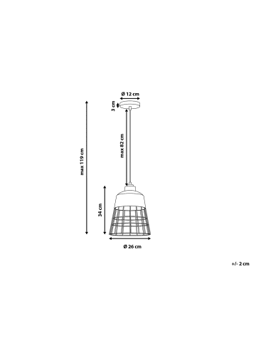 Beliani Pendelleuchten MONTE in Schwarz/Kupfer - (W) 26 x (H) 119 x (L) 26 cm