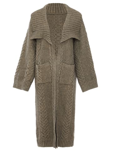 caissa Strickjacke in Taupe Melange