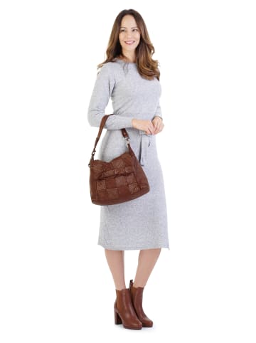 Samantha Look Umhängetasche echt Leder in cognac