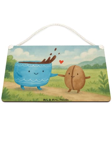 Mr. & Mrs. Panda Schild Kaffee Bohne Design ohne Spruch in Weiß