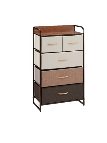 relaxdays Schubladenschrank in Braun - (B)58 x (H)100 x (T)31,5 cm