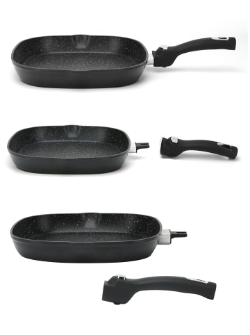 Cheffinger Aluguss Grillpfanne Ø28cm in Schwarz