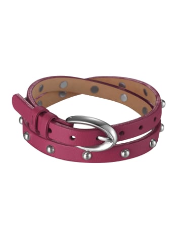 ESPRIT Esprit Damenarmband in Pink/Silber aus Leder