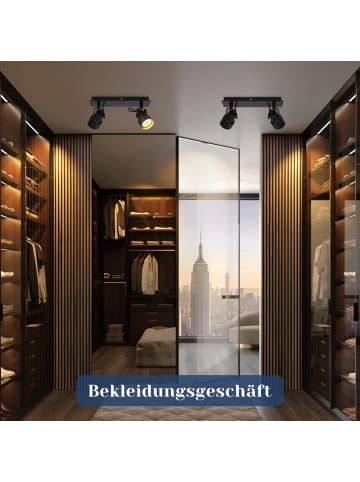 ZMH Deckenleuchte in Schwarz 2-flammige GU10 Vintage Schwenkbar Flurlampe