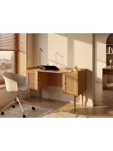 Beliani Schreibtisch RATANA in Braun - (W) 130 x (H) 83 x (L) 50 cm