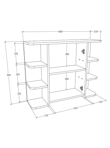 ebuy24 Spiegelschrank Nilosi Eiche 80 x 21 cm