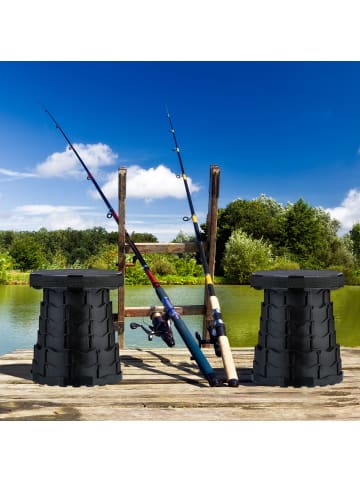 relaxdays 2 x Teleskophocker in Schwarz