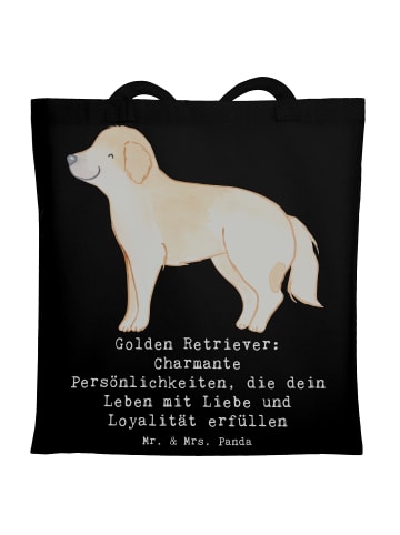 Mr. & Mrs. Panda Stoffbeutel Golden Retriever Charme mit Spruch in Schwarz