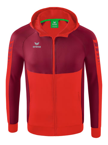 erima Kinder Six Wings Trainingsjacke mit Kapuze in rot/bordeaux