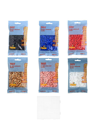 Hama 7tlg. Set: Midi-Bügelperlen-Set Weihnachtsmann in bunt