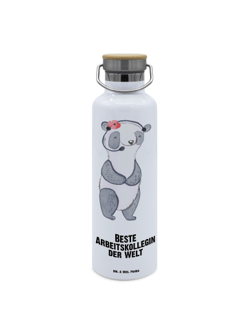 Mr. & Mrs. Panda Wasserflasche Panda Beste Arbeitskollegin der W... in Weiß