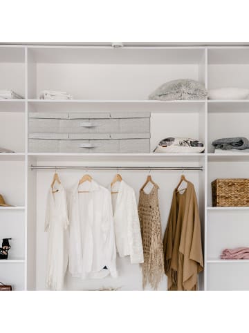 relaxdays 2 x Unterbettkommode in Grau - (B)80 x (H)15 x (T)40 cm