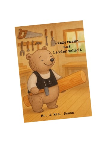 Mr. & Mrs. Panda Ansichtskarte Zimmermann Leidenschaft Design mi... in Weiß