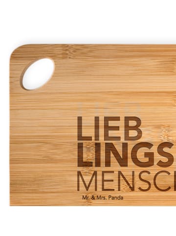 Mr. & Mrs. Panda Schneidebrett Mensch mit Spruch in Braun