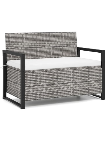 COSTWAY Gartenbank mit Stauraum in Grau