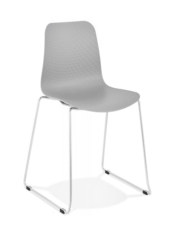 KADIMA DESIGN Moderner Küchenstuhl aus Metall Kunststoff | Grau in Grau