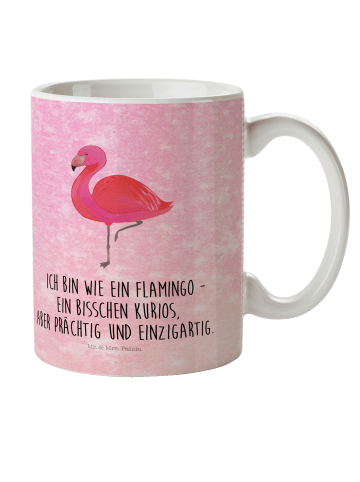 Mr. & Mrs. Panda Kindertasse Flamingo Classic mit Spruch in Aquarell Pink