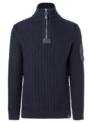 Timezone Strickpullover 3D-Schachbrettmuster Ärmeltasche in Dunkelblau