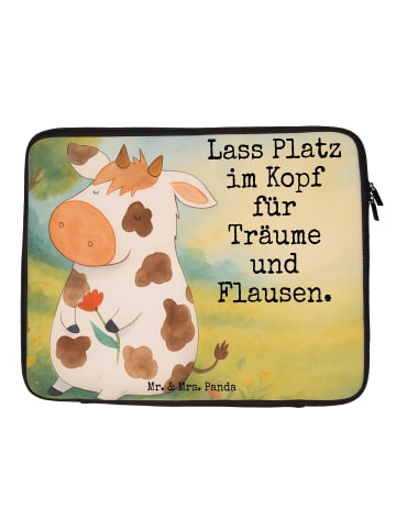 Mr. & Mrs. Panda Laptop Hülle Kuh Design mit Spruch in Weiß