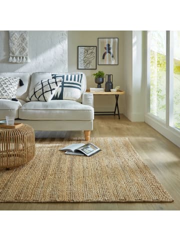 KADIMA DESIGN Teppich Kurzflor Geflochten Muster, Struktur, Flur in Natur