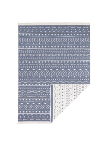 NORTHRUGS In- & Outdoor Wendeteppich Kuba Blau Creme