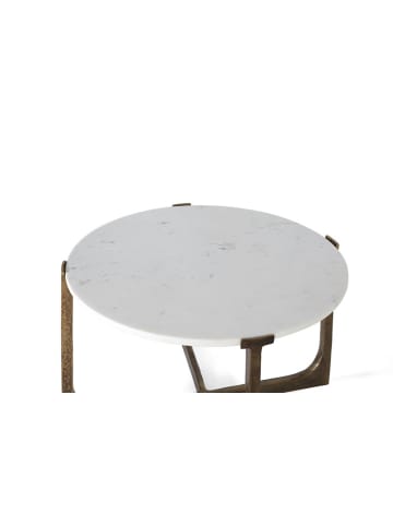 Giner y Colomer Couchtisch mit Metallgestell und Marmorplatte in Gold